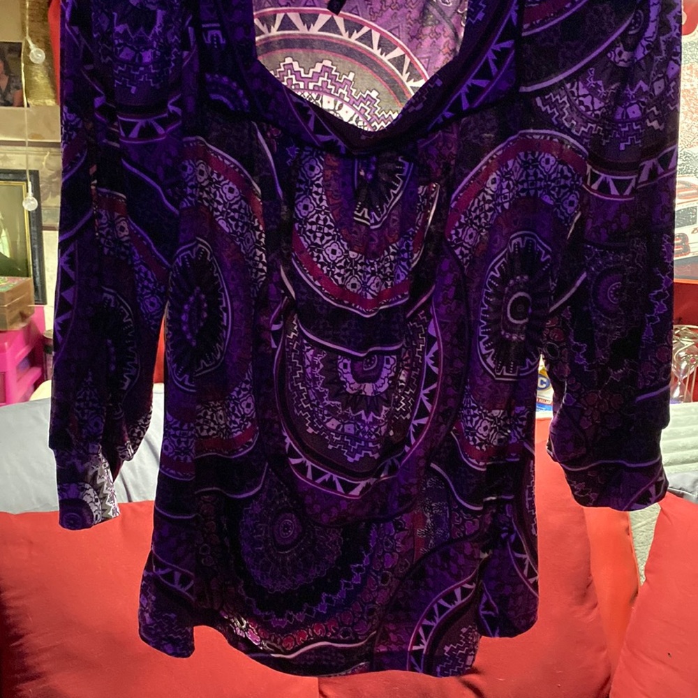 Pansy purple silky feeling shirt